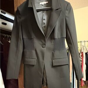Good American Black Ribbed Blazer